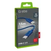 SBS TECABLETISSUETCCB USB-C – USB-C 1.5m 60W pintas kabelis – mėlynos spalvos