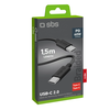 SBS TECABLETISSUETCK USB-C – USB-C 1.5m 60W pintas kabelis – juodos spalvos