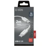 SBS TECABLETISSUETCC2G kabelis 2 x USB-C 2m 60W with Power Delivery – pilkos spalvos