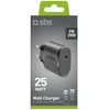 SBS TETR1CPD25 25W USB-C laidinis įkroviklis su Power Delivery – juodos spalvos