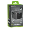 SBS Universal GaN Travel Adapteris 70W 3xUSB-C 2xUSB-A with Case - Juodas