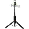 Selfie stick tripod with remote control + LED light Hoco K34 juodas
