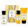 Set Acqua di Parma: Blu Mediterraneo Arancia di Capri Eau De Toilette Unisex, 75 ml + Blu Mediterraneo Arancia di Capri Losjonas kūnui All Over The Body, 50 ml + Blu Mediterraneo Arancia di Capri Cleansing Dušo želė For All Skin Types, 40 ml