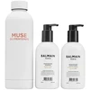Set Balmain Professionnel: Balmain Professionnel Argan Oil Hair Šampūnas Moisturizing, 300 ml + Balmain Professionnel Hair Conditioner For Moisturizing, 300 ml + Muse Du Printemps GWP Steel Vanduo Bottle Baltas