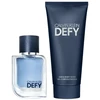 Set Calvin Klein: Defy Woody-aromatic Dušo želė & Šampūnas 2-In-1, 100 ml + Defy Eau De Toilette For Men, 50 ml