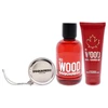 Rinkinys moterims Dsquared2 Red Wood: EDT, 100 ml + dušo želė, 100 ml + piniginė