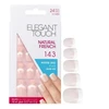 Rinkinys „Elegant Touch“ natūralių prancūziškų kvadratinių dirbtinių nagų Rožinė 143 Petite (XS), 24 vnt.