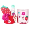 Set Inuwet: Strawberry Cleansing & Moisturising Shower Mousse, 200 ml + Scrunchy Hair Elastic + Strawberry Body Sponge + Strawberry Gift Sticker