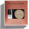 Rinkinys „Makeup Revolution“: „Flawless Foils“ veganiškų akių šešėlių pagrindas, 2 ml + „Flawless Foils“ veganiškų akių šešėlių paletė, 2 g