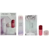 Rinkinys „Shiseido“: „Brightening Essentials“ pigmentą koreguojantis serumas veidui, 50 ml + „Brightening Essentials“ drėkinamasis serumas veidui, 10 ml *Miniatiūrinis + „Brightening Essentials“ drėkinamasis gelis „Kreminis“ veidui ir kaklui, 15 ml + „Brightening Essentials“ drėkinamasis lakštas