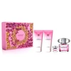 Versace Bright Crystal komplektas tualetinio vandens purškiklis 90 ml + tualetinis vanduo 5 ml + dušo želė 100 ml + kūno losjonas 100 ml