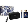 Versace: Dylan Mėlyna, tualetinis vanduo, vyrams, 100 ml + Dylan Mėlyna, tualetinis vanduo, vyrams, 10 ml + Versace, su užtrauktuku, GWP tekstilinis dėklas, juodas
