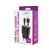 TelForceone "Setty" įkroviklis 1x USB 2,4A juodas + USB-C kabelis 1,0 m NAUJIENA