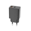 Telforceone Alogy Setty kroviklis jungiama į tinklą USB-A + USB-C PD/QC 30W juoda + kabelis USB-C 1m RLSK-AC-01 juoda