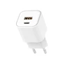 Telforceone Setty wall charger USB-A + USB-C 20W LSGaN-AC-200 baltas