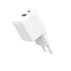 Telforceone Setty wall charger USB-A + USB-C 20W LSGaN-AC-200 baltas