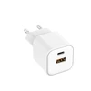 Telforceone Setty wall charger USB-A + USB-C 20W LSGaN-AC-200 baltas