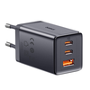 Sieninis įkroviklis Baseus GaN5 2x USB-C + USB 65W + kabelis 1m - Pilkas