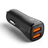 Juodas 30W 2xUSB-A automobilinis įkroviklis „Spigen Essential EV302”