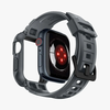 Spigen Rugged Armor Pro – Strap with case for Apple Watch 4/5/6/7/8/9/SE 44/45 mm (Dark Pilkas)