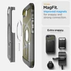 „Spigen Tough Armor MagSafe iPhone 16e“ dėklas – skaidriai pilkas