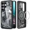 Spigen Ultra Hybrid Mag telefono dėklas su MagSafe palaikymu skirta Samsung Galaxy S26 Ultra (S948), skaidriai juodas