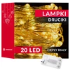 Springos Mikrolempų girlianda su 20 LED diodų, šilta balta šviesa, 9 m