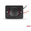 Kvadratinis atsparus vandeniui telefono įkroviklis su raudonu LED apšvietimu, 2xUSB 12/24V AMIO-04230
