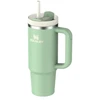 Stanley termo puodelis su šiaudeliu The Quencher H2.O FlowState Tumbler 0.89L pistacijų spalvos