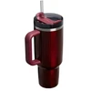 Stanley Thermos mug with straw The Quencher H2.0 Fluted Tumbler 1.18L glossy maroon