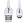 „StarTech“ USB-A į USB-C kabelis, 2 m, Baltas/Įkroviklio laidas, USB 2.0, duomenų perdavimas