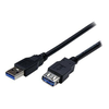 USB kabelis StarTech USB-A - USB-A 2 m Juodas (USB3SEXT2MBK)