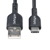 „StarTech“ 1 m USB-A į USB-C kabelė, juoda/laidas, USB 2.0 duomenų perdavimas