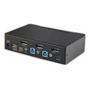 StarTech.com 2 prievadų „DisplayPort KVM“ jungiklis, 8K 60Hz / 4K 144Hz, vienas ekranas, DP 1.4, 2 USB 3.0 prievadai, 4 USB 2.0 HID prievadai, mygtukų ir karštųjų klavišų perjungimas, suderinamas su TAA – nepriklausomas nuo OS, metalinis korpusas (D86A2-2-PORT-8K-KVM) – KVM / garso / USB jungiklis