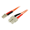 StarTech LC-SC šviesolaidinis laidas, daugiamodis, 50 / 125, dvipusis, 2m (50FIBLCSC2)