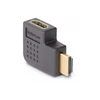 90 laipsnių kampinis HDMI adapteris su auksinėmis jungtimis