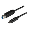 USB kabelis StarTech USB-B - USB-C 1 m Juodas (USB31CB1M)