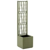 Stefanplast Flower box square with grid Ethica 36x36x140cm žalias