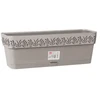 Stefanplast Flower box with tray Gaia 50x18x17cm light pilka
