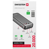 SWISSTEN, Nešiojamoji baterija, WORX PRO, Li-Pol, 5/9/12V, telefonams ir kitiems įrenginiams įkrauti, 22013961, 20000mAh, juoda