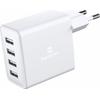Swissten Smart IC Premium kelioninis įkroviklis 4 x USB 4A / 20W su automatiniu optimalaus maitinimo įkrovimu
