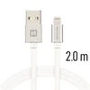 Swissten Textile Fast Charge 3A Lightning Data ir įkrovimo kabelis 2m