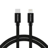 „Swissten Textile“ universalus greitas įkrovimas 3.1 USB-C su „Lightning Data“ ir 1,2 m įkrovimo laidas