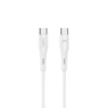 Kabelis 60W 1m USB-C - USB-C T-Phox Gentle baltos spalvos