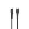 Kabelisis 60W 1m USB-C - USB-C T-Phox Gentle Juodos spalvos