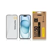 Tactical apsauginis stiklas Shield 5D skirtas Apple iPhone 15 su juodos spalvos krašteliu