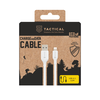Tactical Taktinis siūlų kabelis USB-A/Lightning 0.3m baltos spalvos