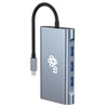 TB USB C šakotuvo adapteris 8w1 HDMIx2 USB VGA RJ45 PD