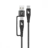 USB kabelis TB USB-A + USB-C - USB-C 1,2 m juodas (AKTBXKUCTOA120B)