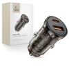 Tech-Protect CC01 30W 2 prievadų USB-A / USB-C automobilinis įkroviklis - Juodas